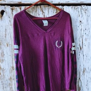 PINK Long Sleeve V-Neck Top